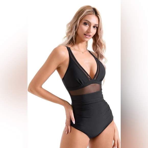 SUUKSESS Women Sexy Mesh Tummy Control Swimsuit Push Up High Waisted Large - Picture 3 of 10